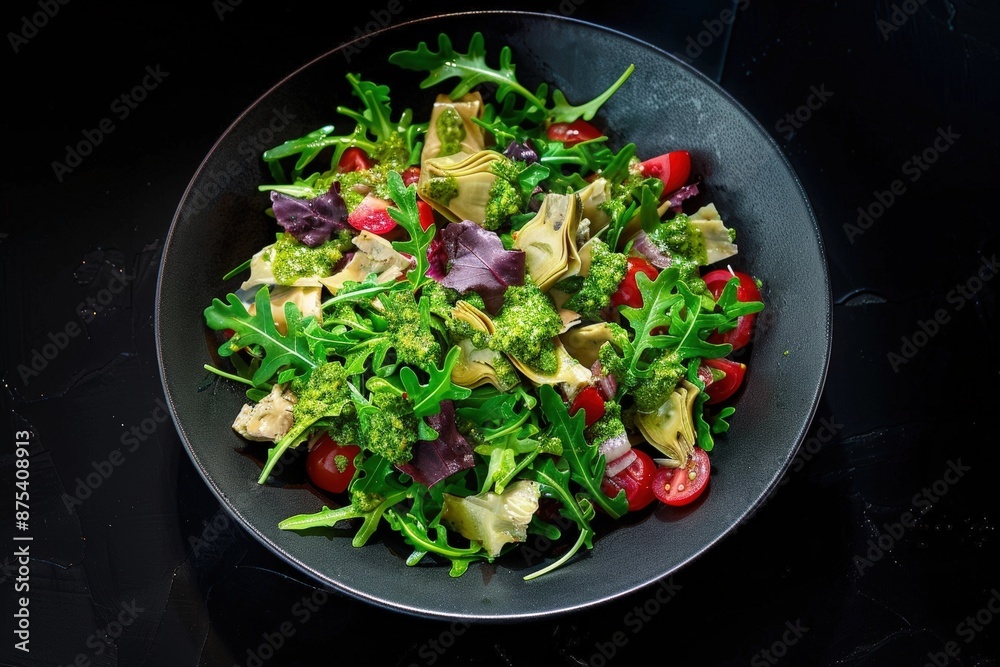 Luscious Pesto Vinaigrette Arugula Salad Luscious Pesto Vinaigrette Arugula Salad