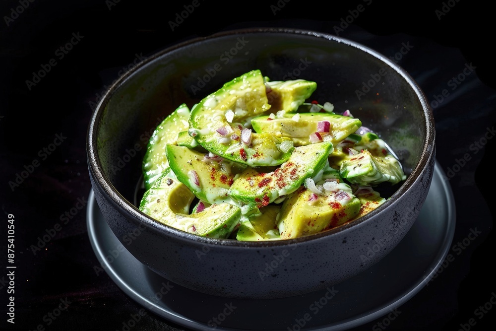 Captivating Avocado Halves with Piquant Lemon Dressing Captivating Avocado Halves with Piquant Lemon Dressing