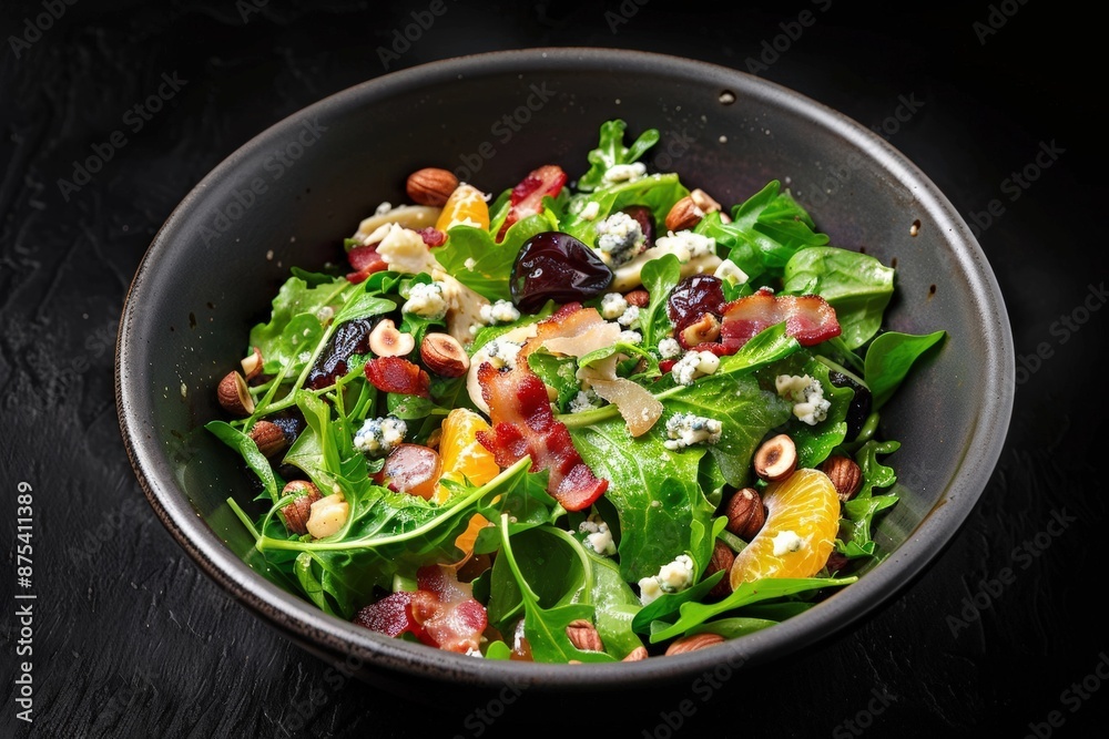 Bacon-Watercress Salad with Tangy Dressing and Blue Cheese Bacon-Watercress Salad with Tangy Dressing and Blue Cheese