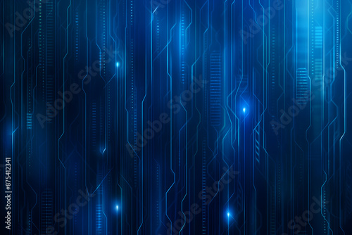 Abstract Technology Background with Blue Circuit Patterns