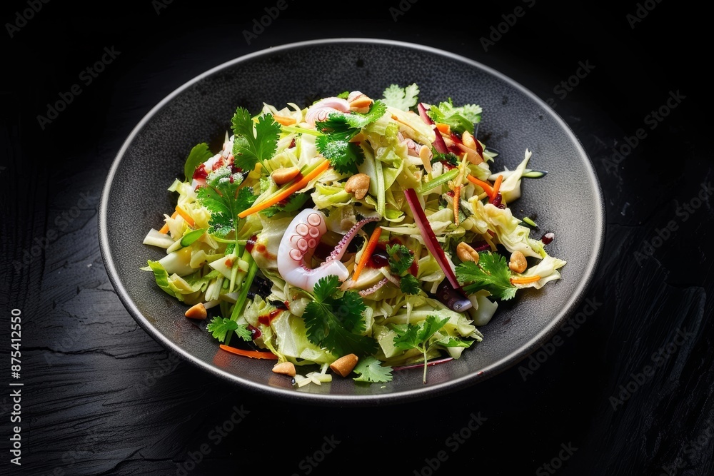 Fresh and Tangy Cabbage and Squid Salad with Lime Dressing Fresh and Tangy Cabbage and Squid Salad with Lime Dressing