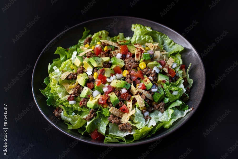 Savory Taco Salad Lunch Box Bowl with Seasoned Ground Beef and Fresh Veggies Savory Taco Salad Lunch Box Bowl with Seasoned Ground Beef and Fresh Veggies