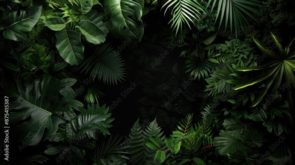 A lush green plant with leaves that are spread out and overlapping. Generate AI image A lush green plant with leaves that are spread out and overlapping. Generate AI image