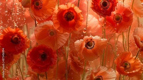 Close-up of colorful flowers seen through glass with water droplets, creating a watercolor painting effect.
Concept: postcard design, interior posters, backgrounds for digital design, holiday campaig