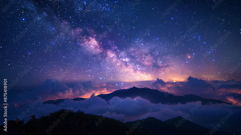 Fototapeta premium beautiful milky way galaxy seen from the mountain