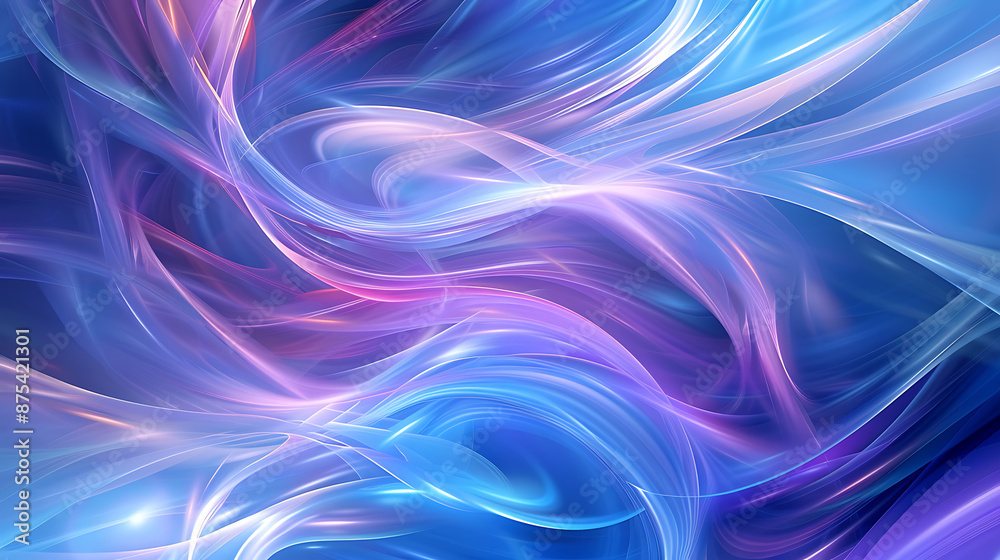 Flowing Abstract Digital Art in Blue and Pink Flowing Abstract Digital Art in Blue and Pink