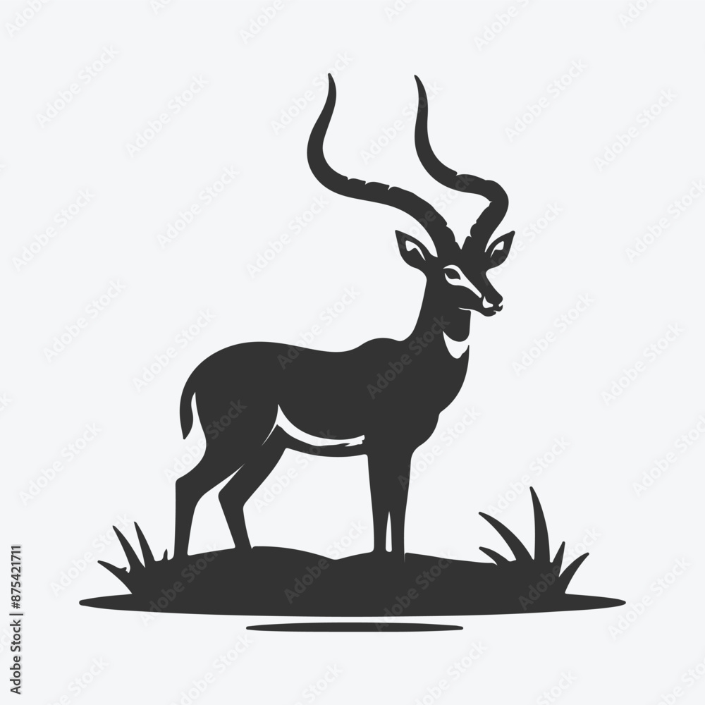 Naklejka premium Majestic Antelope Silhouette, The Art of Nature's Elegance