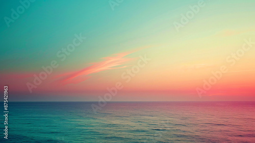 Pink Sunset over the Ocean Horizon