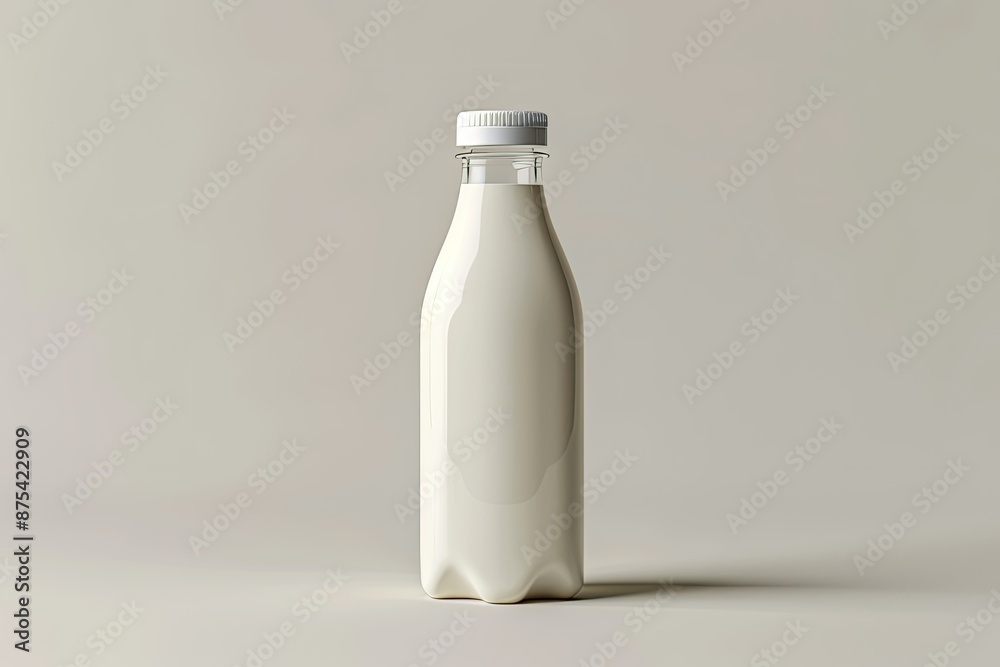 Milk bottle alone on white background Milk bottle alone on white background