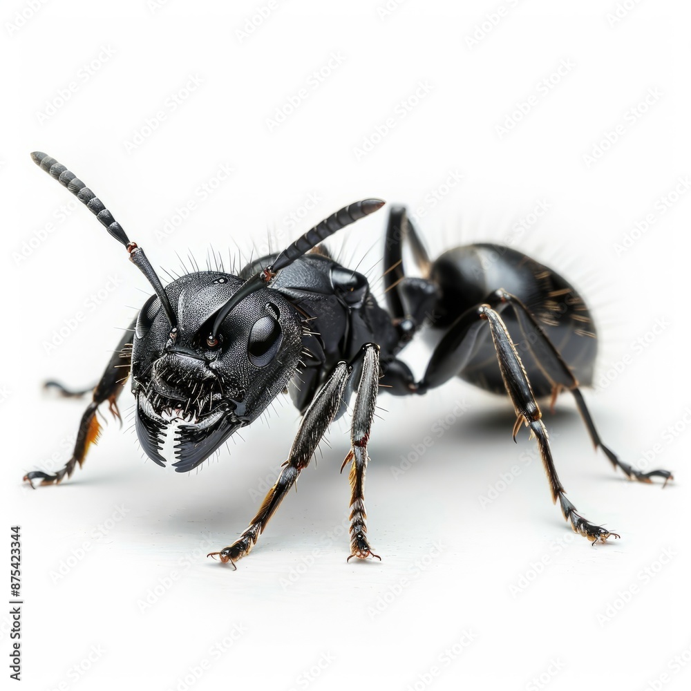 black ant isolated on white black ant isolated on white