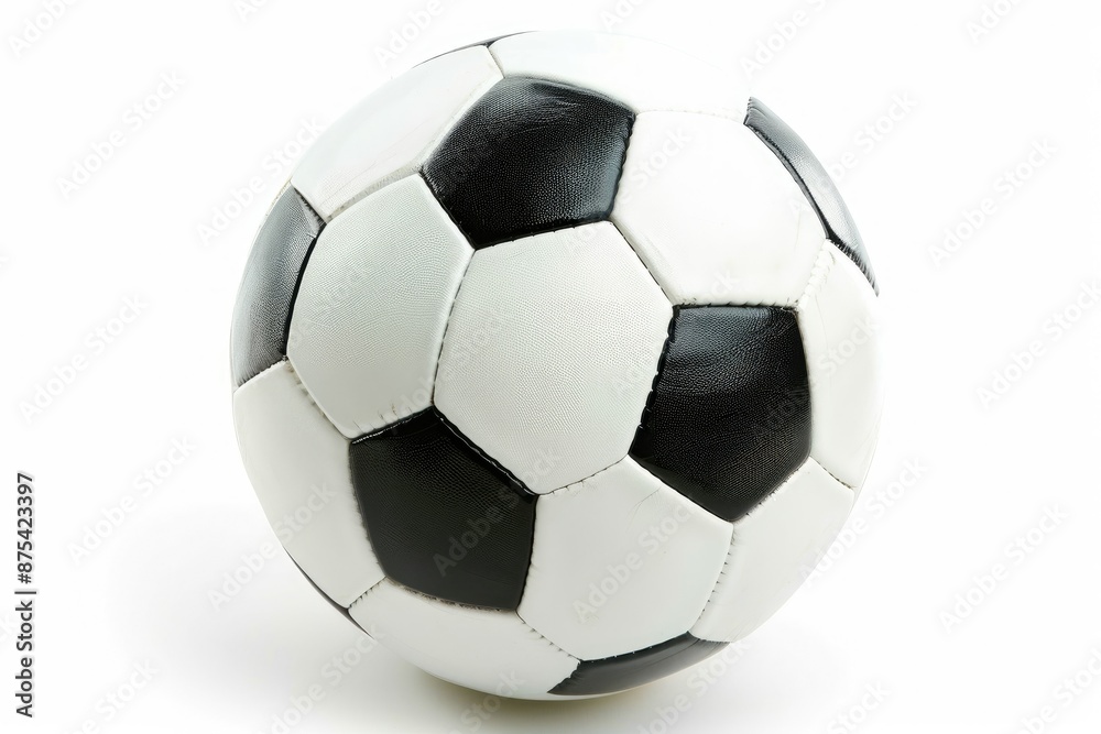 One isolated soccer ball with clipping path on white background