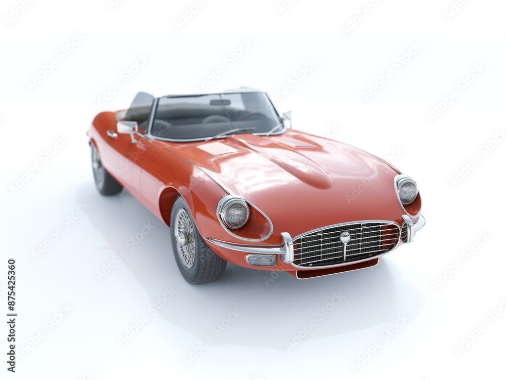 Naklejka premium Old School Vintage&nbsp;Classic Racing Coupe&nbsp;Cabriolet Car&nbsp;Isolated