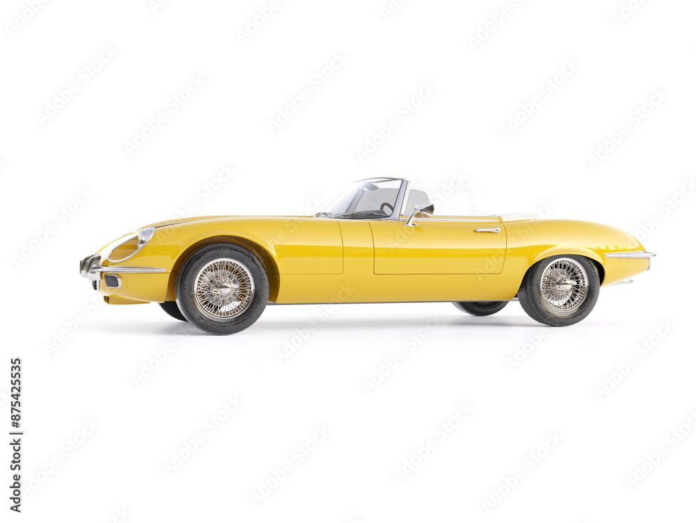 Fototapeta premium Old School Vintage&nbsp;Classic Racing Coupe&nbsp;Cabriolet Car&nbsp;Isolated