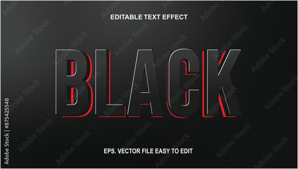 Editable text effect black 3d bold style Editable text effect black 3d bold style