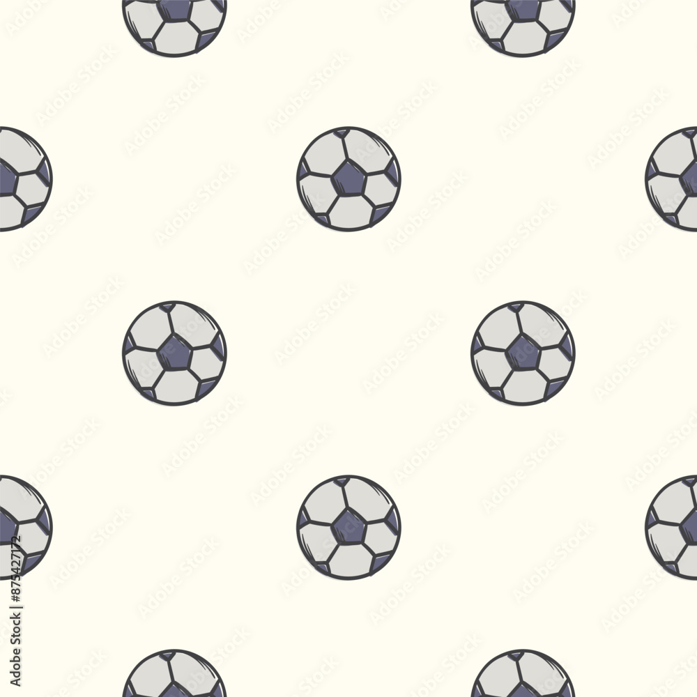 Simple seamless pattern with football ball. Repeating background for ...
