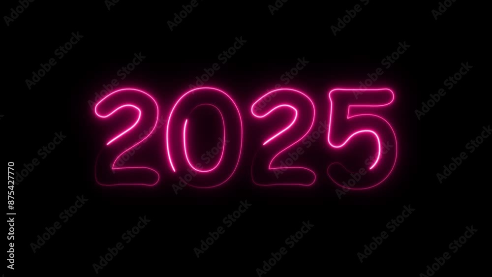 4K Bright neon illuminate digits 2025 new year design with neon glow. Abstract cosmic vibrant color backdrop. Glowing neon Congratulation Happy New Year 2025. Futuristic style loop new year animation 4K Bright neon illuminate digits 2025 new year design with neon glow. Abstract cosmic vibrant color backdrop. Glowing neon Congratulation Happy New Year 2025. Futuristic style loop new year animation