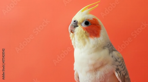 A vibrant painting of a green parrot with a red head perched on a branch against a floral backdrop.