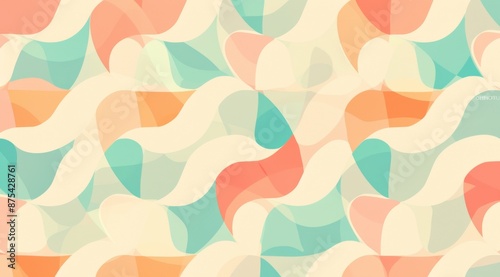 Wallpaper Mural Mid-Century Modern Wavy Checkered Lines Seamless Pattern Torontodigital.ca