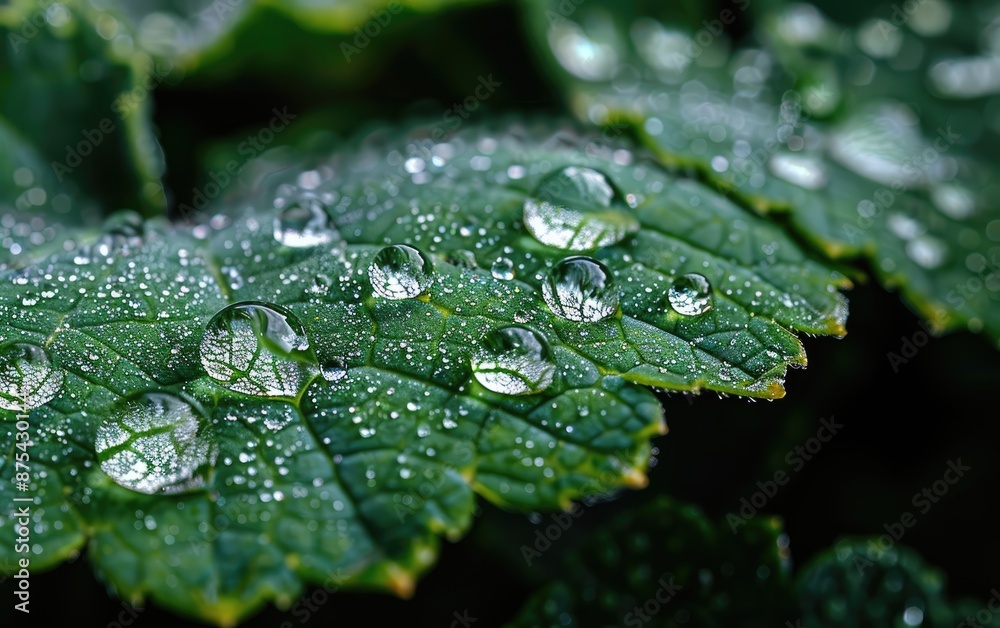 water drops on leaf