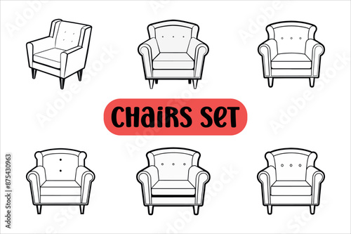 set of furniture icons