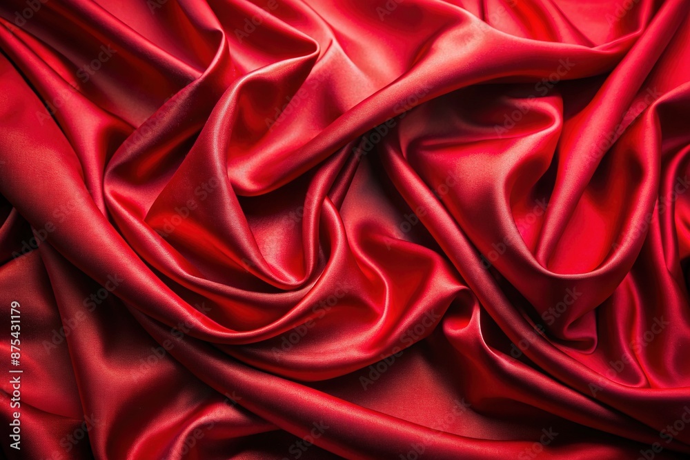 Obraz premium Luxurious red silk fabric draped elegantly, featuring soft folds and subtle sheen, providing a sophisticated and intimate atmosphere for product or still-life photography.