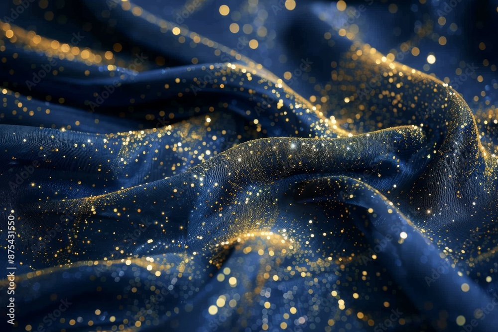 Luxurious Fabric with Gold Glitter Sparkles Luxurious Fabric with Gold Glitter Sparkles