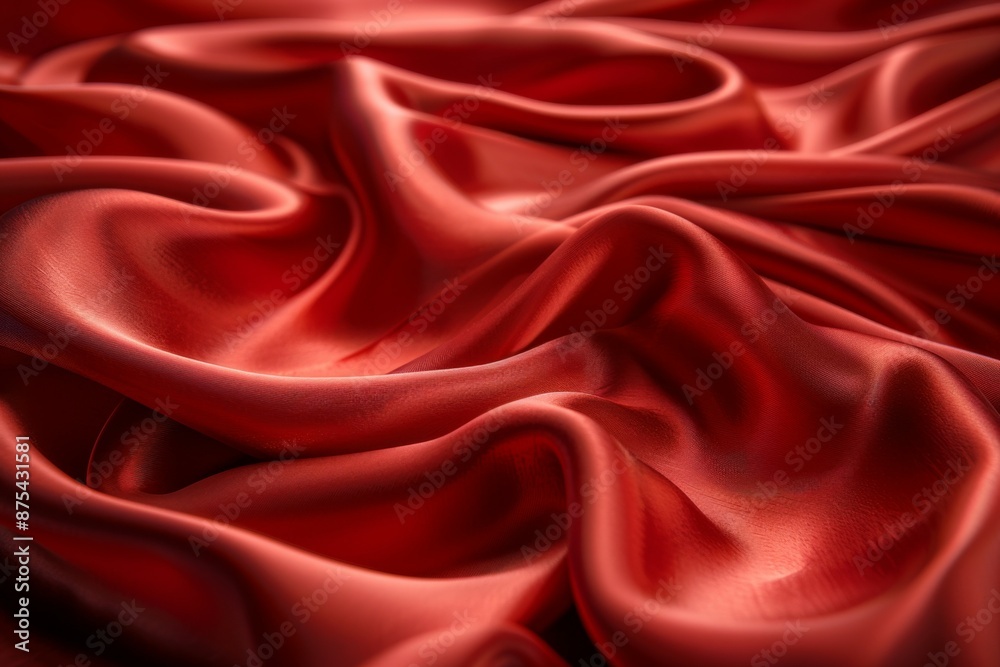 Luxurious Red Silk Fabric Close-Up Luxurious Red Silk Fabric Close-Up