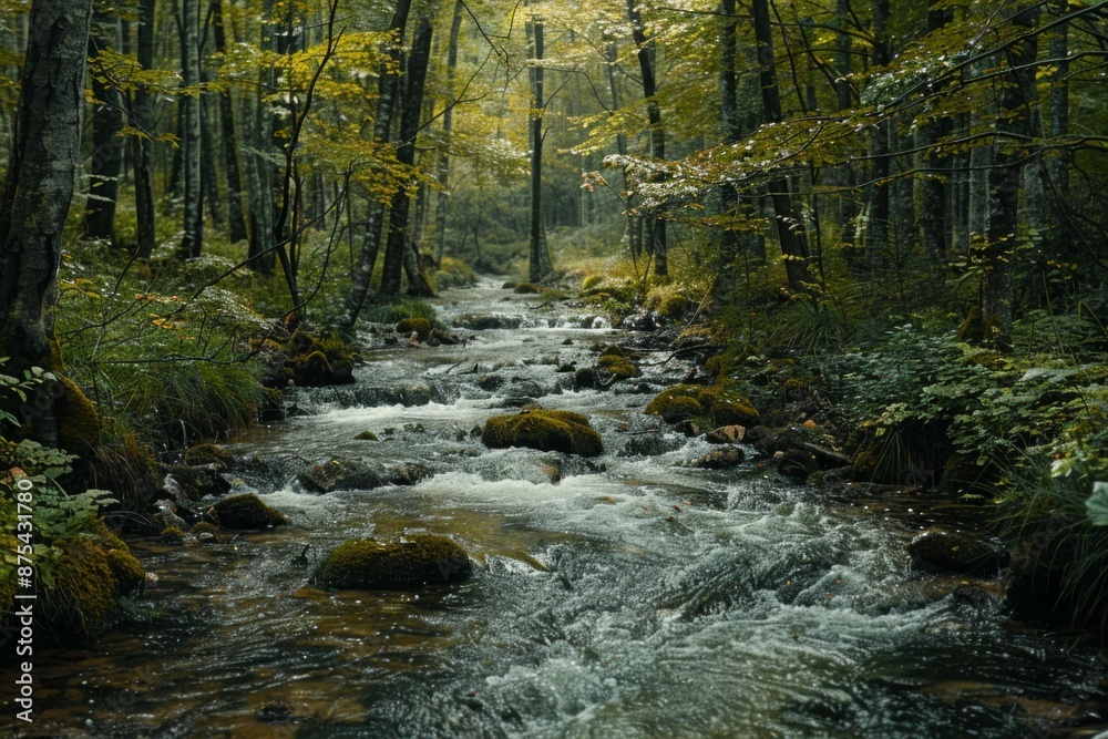 Obraz premium Forest Stream in Autumn