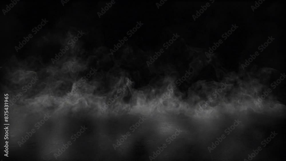 Ground Fog Smoke Creeping Across Black Background