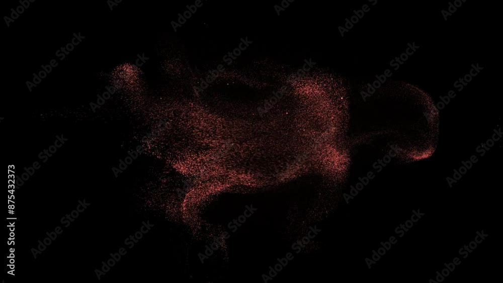 Red sand particles blow in the wind transition on Alpha Channel