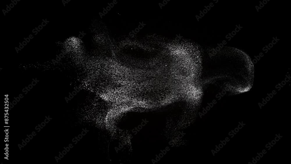 White sand particles blow in the wind transition on Alpha Channel