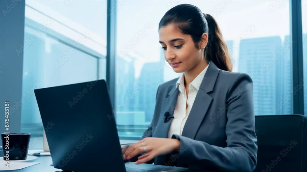 Indian businesswoman working in modern office