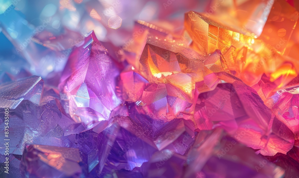 Abstract crystal texture in neon shades Abstract crystal texture in neon shades