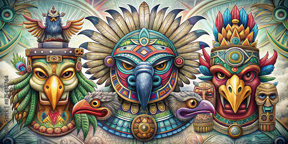 mayan aztec totems, ancient mexican, birds, animals
mayan aztec totems, ancient mexican, birds, animals
