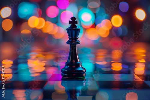 Colorful Bokeh Chess Scene