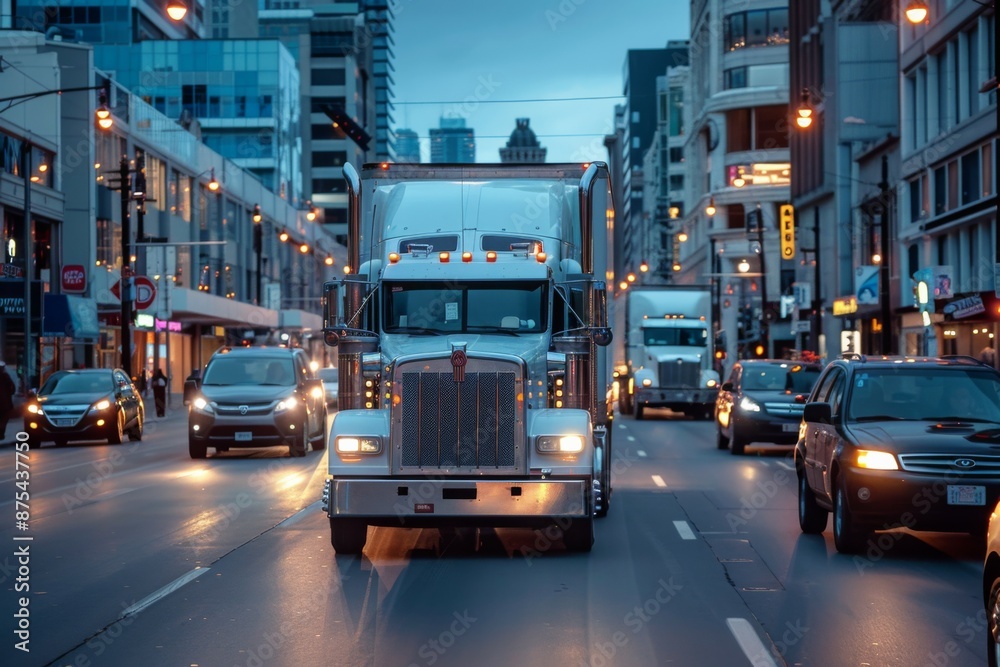 Obraz premium City Traffic with Truck