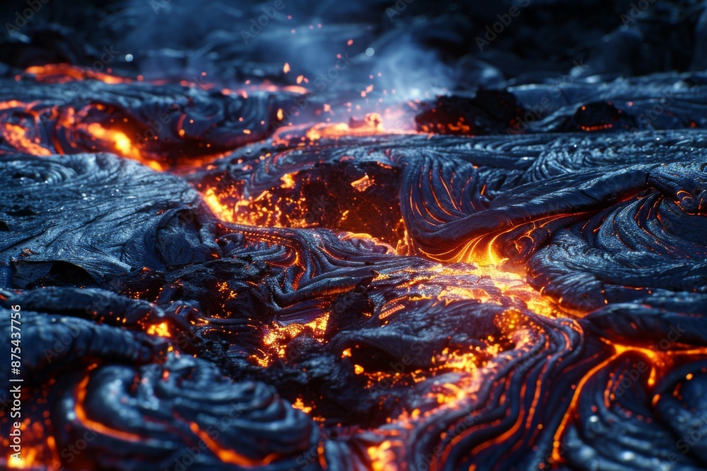 Molten Lava Flow Eruption Molten Lava Flow Eruption