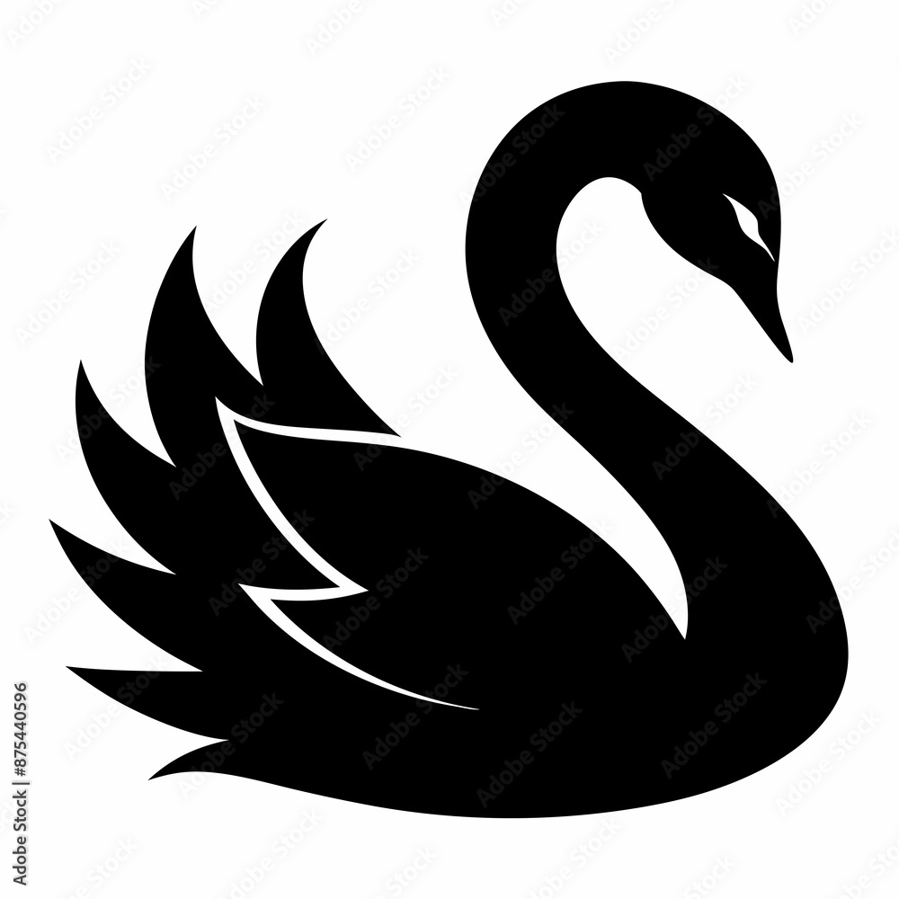 Swan vector illustration, bird isolated on white, Swan silhouette, Swan vector art Swan vector illustration, bird isolated on white, Swan silhouette, Swan vector art