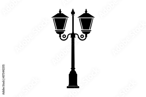  room lamp post icon silhouette vector illustration