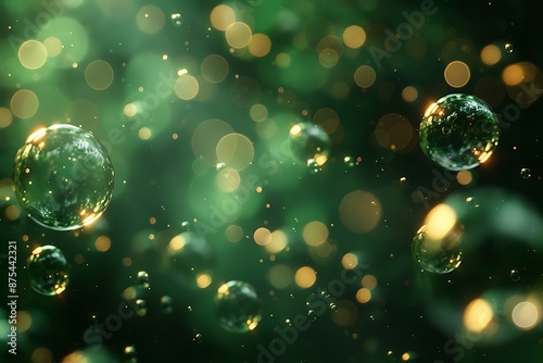 Dark green programming screen with bubbles