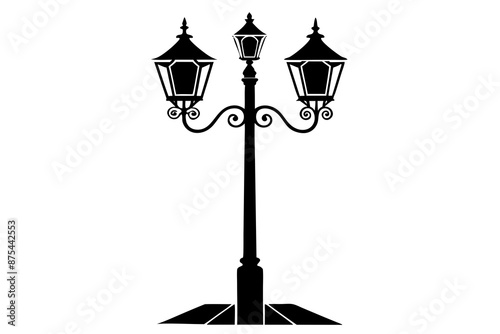 room lamp post icon silhouette vector illustration