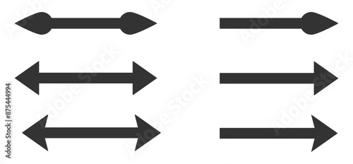 Trendy double arrow vector flat graphic icons set