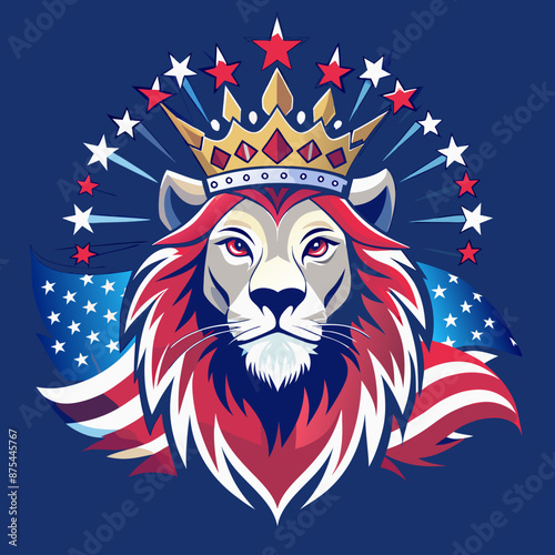 create a t-shirt featuring a regal lion with a flo