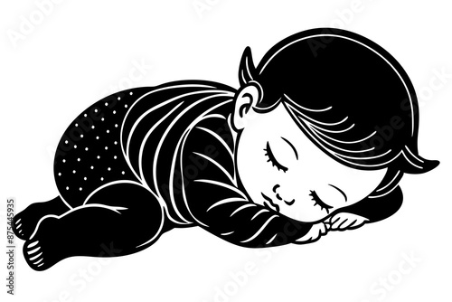 Wallpaper Mural  sleep a cute baby silhouette vector illustration Torontodigital.ca