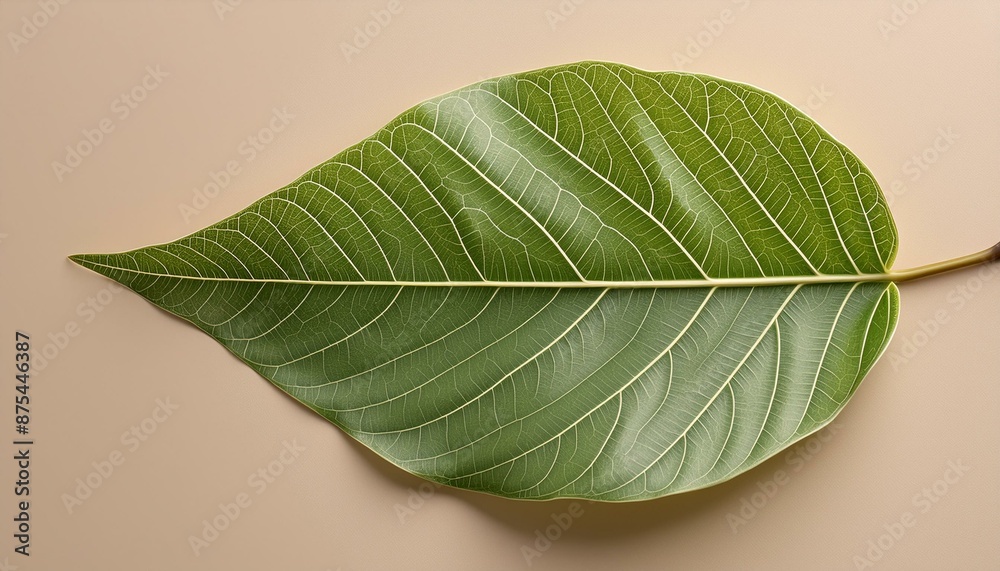 Obraz premium green leaf on a black background
