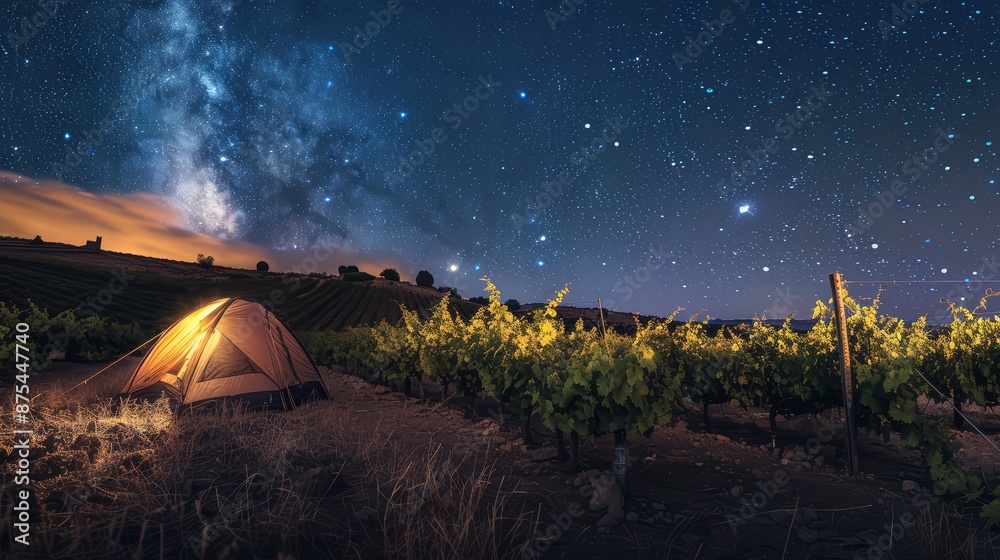 A tent in a vineyard A tent in a vineyard
