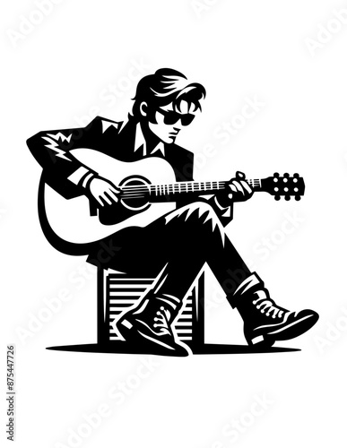 person with guitar music of guitarist rock playing instrument