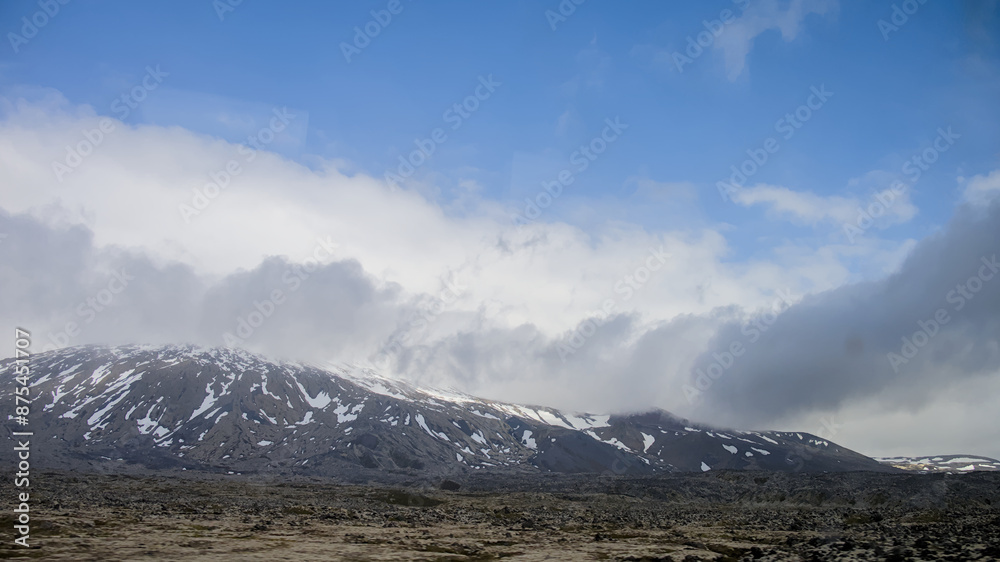 Fototapeta premium interesting icelandic mountain formations of lava, balast, at the Snaefellsjokull