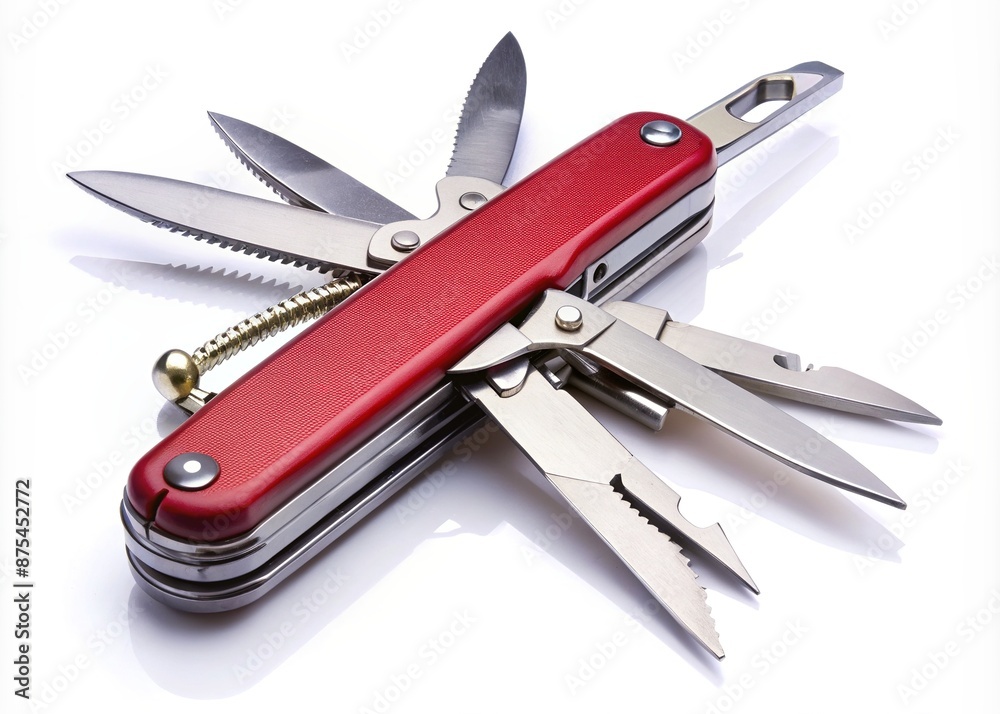 Knife multi-tool, isolated on white background Knife multi-tool, isolated on white background