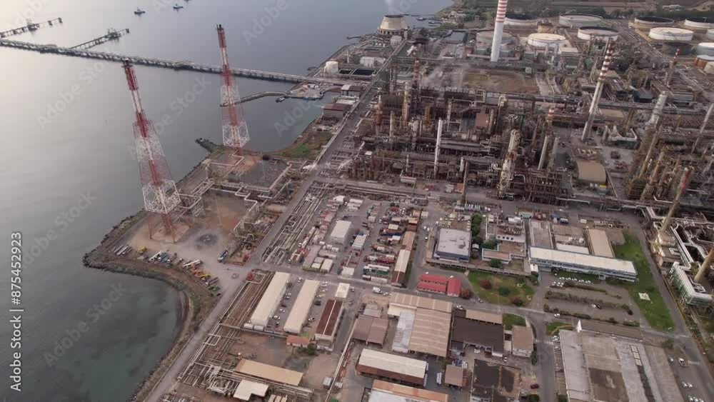 Aerial View of Thermal Power Plant in Sardinia, Italy Aerial View of Thermal Power Plant in Sardinia, Italy